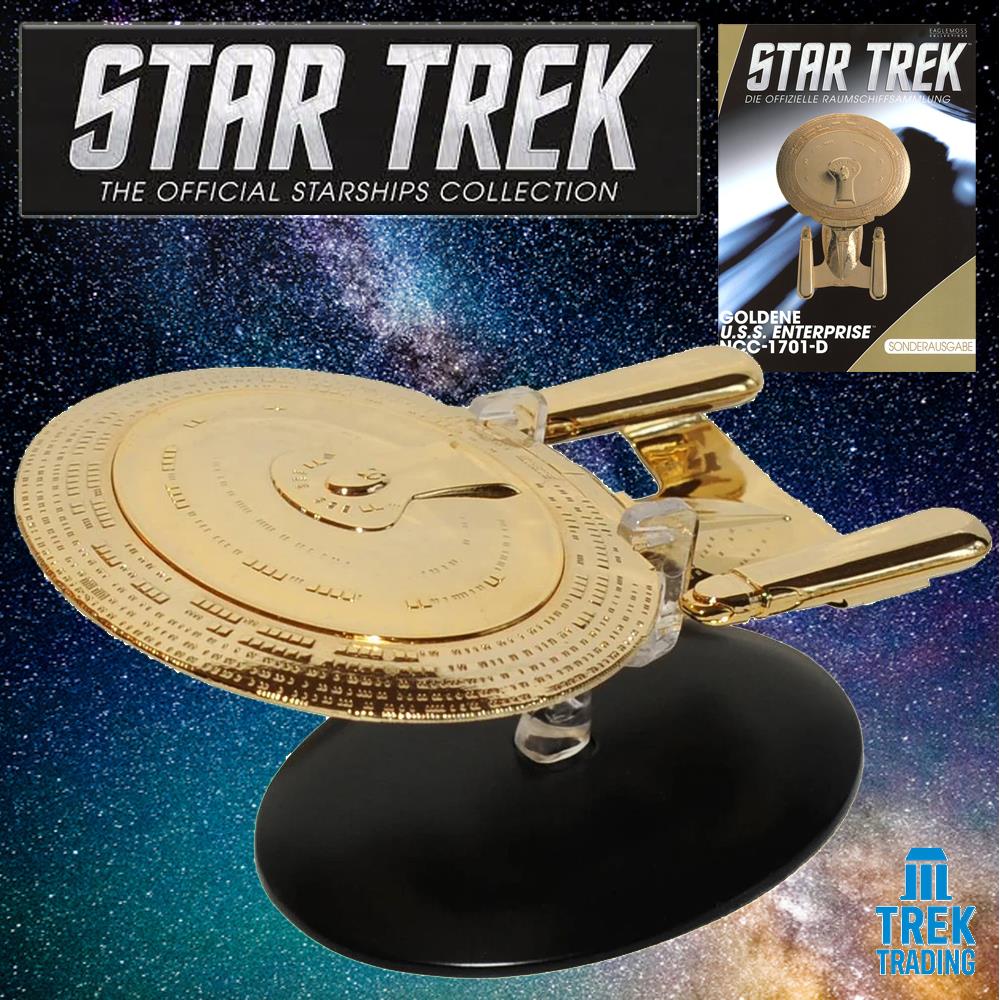 Star Trek Starships Collection - 14cm Gold U.S.S Enterprise NCC-1701-D - Special Issue 20 with German Magazine
