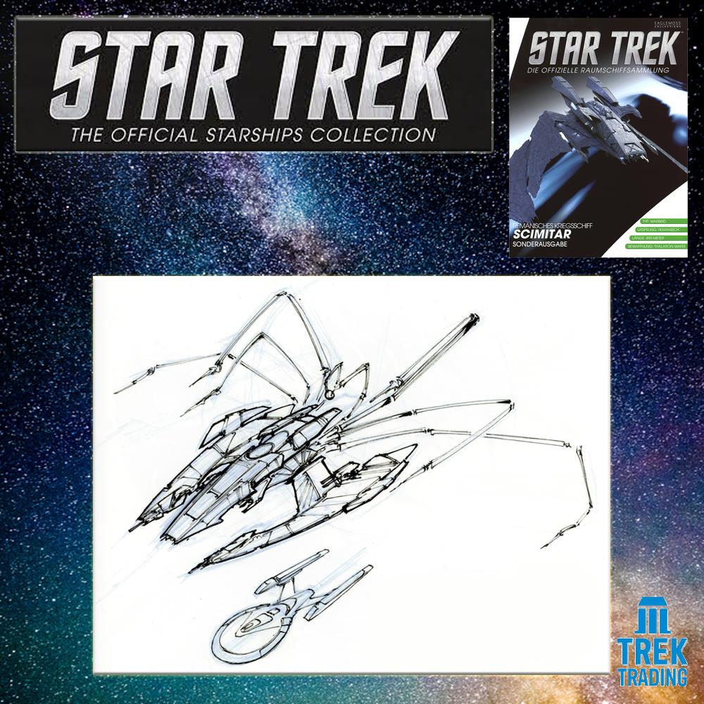 Star Trek Starships Collection - 13cm x 20cm Reman Warbird Scimitar - Special Issue 18 with German Magazine
