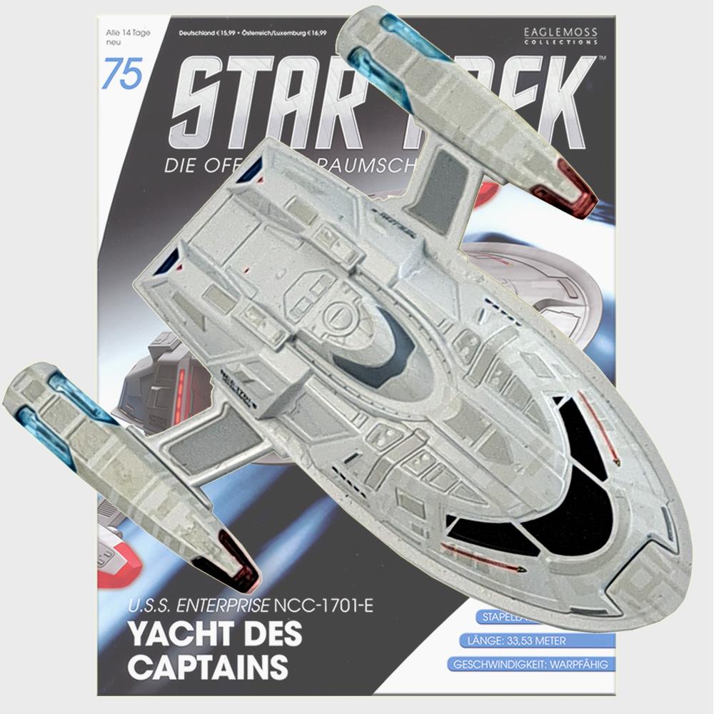 Star Trek Starships Collection - 10.5cm USS Enterprise NCC-1701-E Captain's Yacht Cousteau - Issue 75 with German Magazine