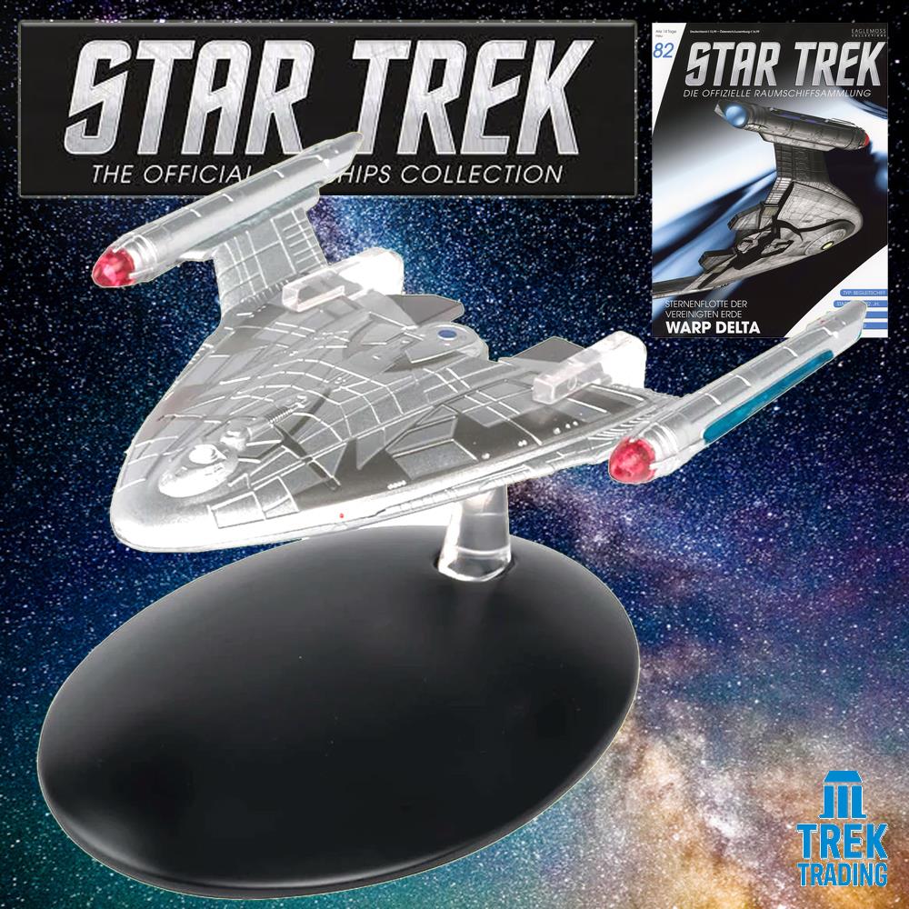 Star Trek Starships Collection - 10cm x 10cm United Earth Starfleet Warp Delta - Issue 82  No magazine