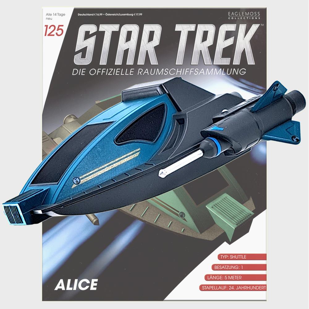 Star Trek Starships Collection - 9.5cm Alice Shuttlecraft - Issue 125 with German Magazine