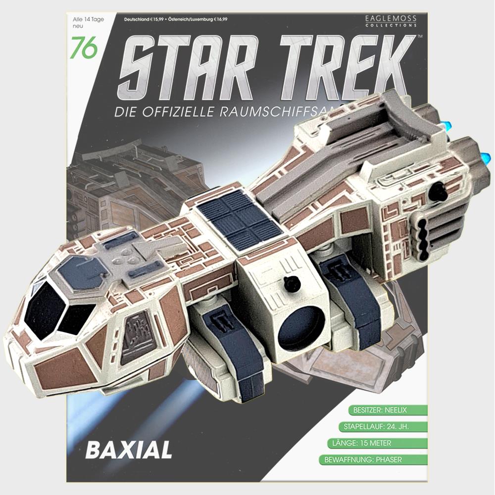 Star Trek Starships Collection - 11.6cm Neelix's Talaxian Freighter Baxial - Issue 76 with German Magazine