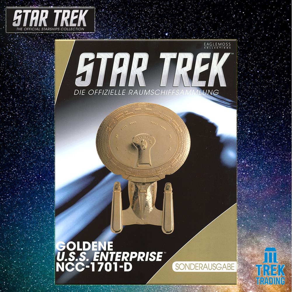 Star Trek Starships Collection - 14cm Gold U.S.S Enterprise NCC-1701-D - Special Issue 20 with German Magazine