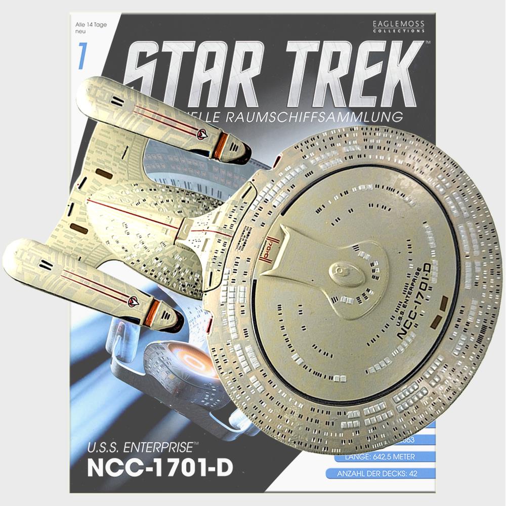 Star Trek Starships Collection - 14cm USS Enterprise NCC-1701-D - Issue 1 with German Magazine