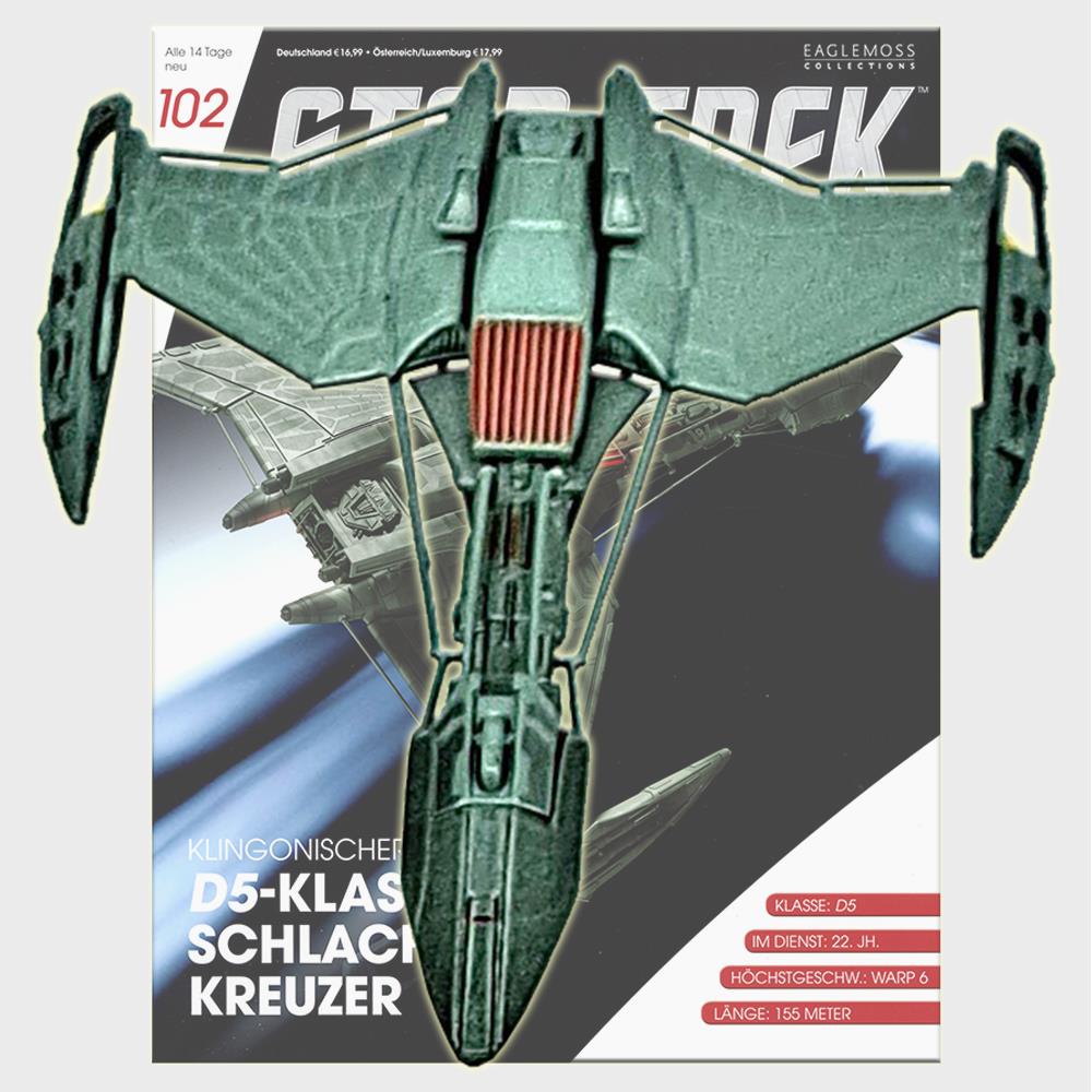 Star Trek Starships Collection - 12cm Klingon D5-Class Battle Cruiser - Issue 102 with German Magazine