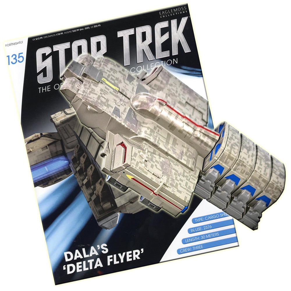 Star Trek Starfleet Starships Collection - 12.5cm x 9cm Dala's 'Delta Flyer' Cargo Shuttle - Issue 135 with Magazine