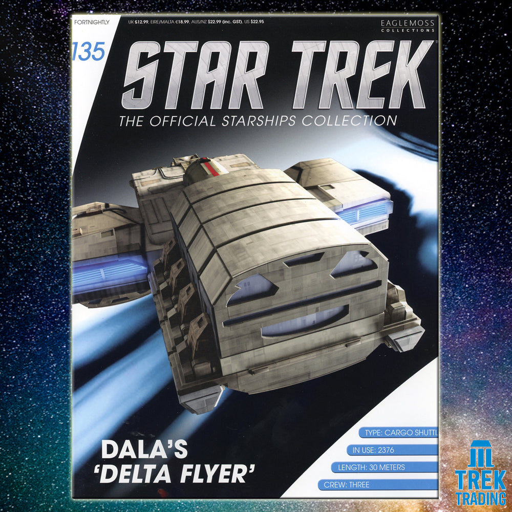 Star Trek Starfleet Starships Collection - 12.5cm x 9cm Dala's 'Delta Flyer' Cargo Shuttle - Issue 135 with Magazine