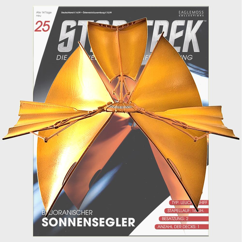 Star Trek Starships Collection - 8.3cm x 14cm Bajoran Solar-Sailor - Issue 25 with German Magazine