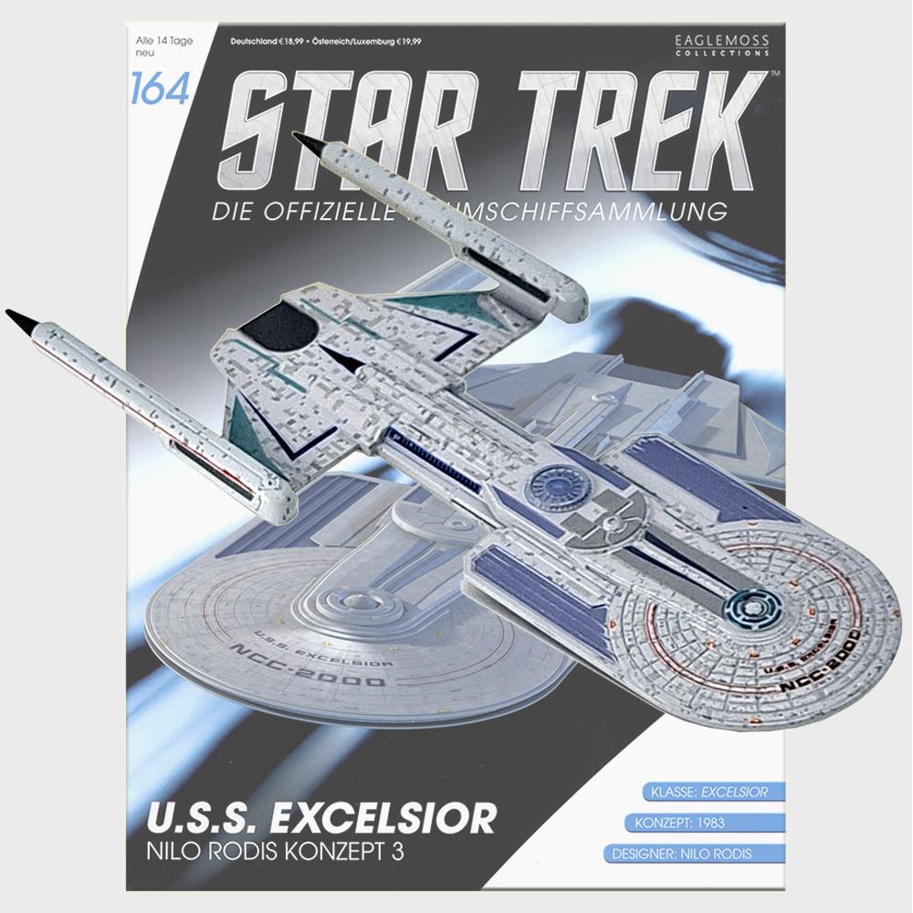 Star Trek Starships Collection - 13.5cm USS Excelsior Nilo Rodis Concept III - Issue 164 with German Magazine